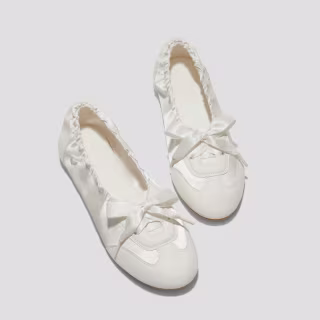 Round-Toe Satin Sneakers