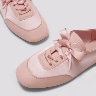 Vivaia Square-Toe Lace-Up Sneakerina