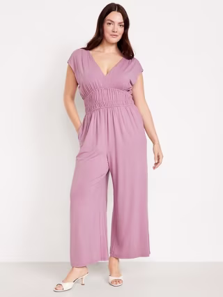 Waist-Defined Wide-Leg Jumpsuit