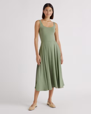Quince Tencel Jersey Fit & Flare Dress