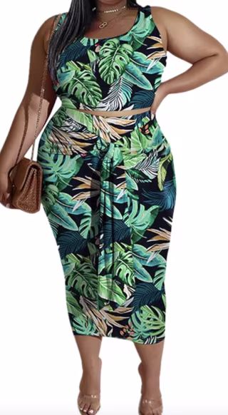 MrsFitok Plus Size Bodycon Outfit Set