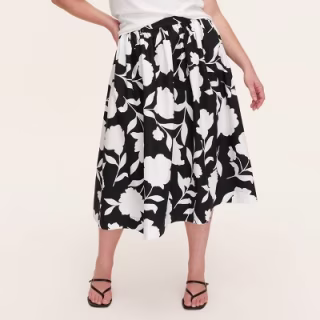 Classic Rose Volume Midi Skirt