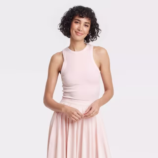 A New Day Slim Fit Ribbed High Neck Tank Top