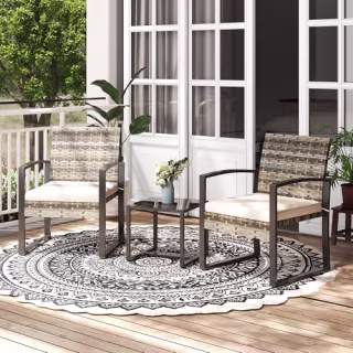 Outdoor Rattan Patio Furniture (Set of 3)
