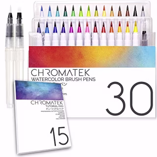 30 Watercolor Brush Pens