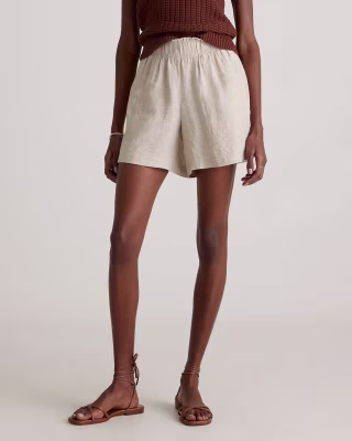 Quince 100% European Linen High Waisted Shorts