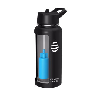 Clearly Filtered Stainless Steel Filtered Water Bottle