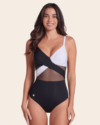 Contrast Detail One-Piece Swimsuit