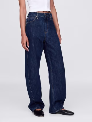 Curvy High Rise Barrel Jeans