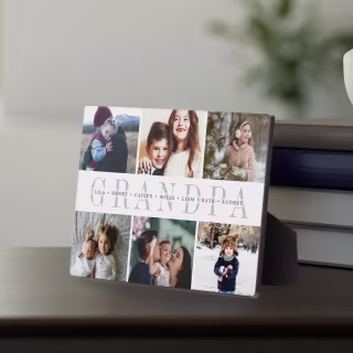 Zazzle Custom Grandpa Grandchildren Photo Collage Plaque
