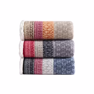 Eddie Bauer Printed Plush Fleece/Sherpa Throw Blankets