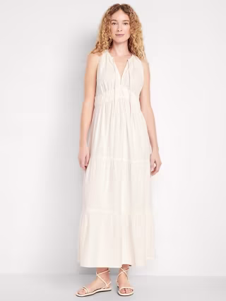 Old Navy Fit & Flare Crinkle Gauze Maxi Dress
