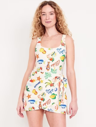 Old Navy Matte Side-Tie Swim Dress