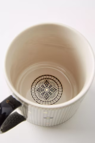 Anthropologie The Bistro Tile Stoneware Monogram Mug