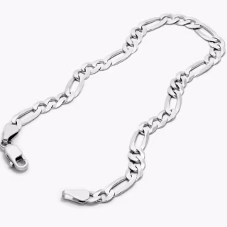 James Allen Sterling Silver 5.5mm Figaro Chain Bracelet (8.5 Inch)