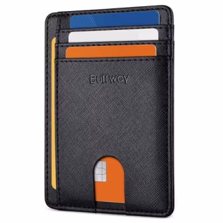 Buffway Slim RFID Blocking Leather Wallet