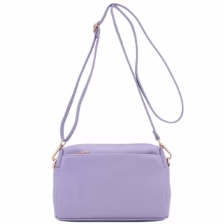 FashionPuzzle Triple Zip Small Crossbody Bag