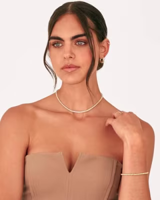 Pavoi Simulated Diamond Tennis Necklace