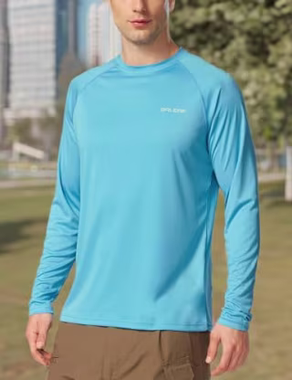 Baleaf Men’s Sun Protection UPF 50+ Long Sleeve Rash Guard