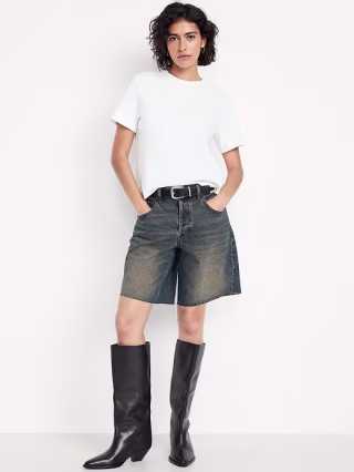 Old Navy Mid-Rise Baggy Cut-Off Jean Shorts