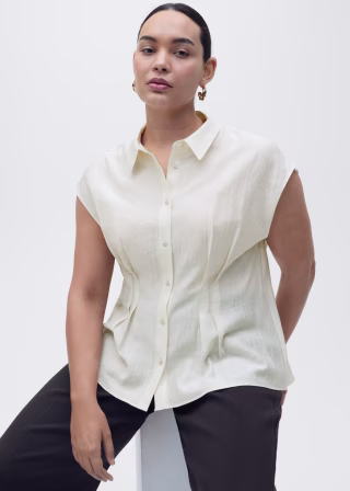 Short Sleeve Pleated Shirt