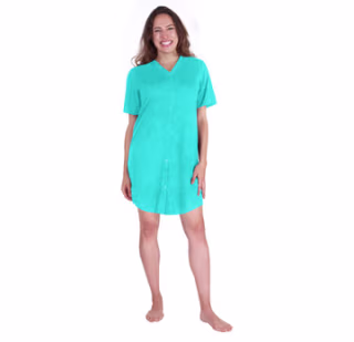 Cool-jams Women's Moisture Wicking Snap Front Nightshirt