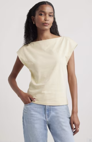 Nordstrom Pima Cotton Boat Neck T-Shirt