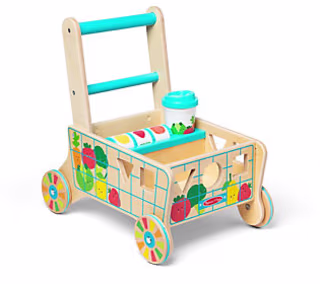 Melissa & Doug Wooden Shape Sorting Grocery Cart