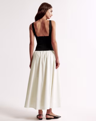 Abercrombie & Fitch Drop-Waist Midi Dress