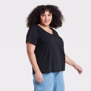 Ava & Viv Short Sleeve V-Neck T-Shirt