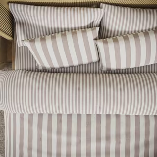 Beautiful by Drew Barrymore 100% Cotton Striped 3-Piece Natural Comforter Set