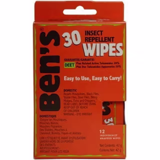 Ben's 30 Tick & Insect Repellent Wipe, Pack of 4