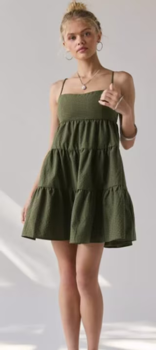 Urban Outfitters Kimchi Blue Zosia Tiered Babydoll Mini Dress