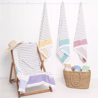 American Soft Linen 100% Cotton Turkish Peshtemal Beach Towels (Set of 4)