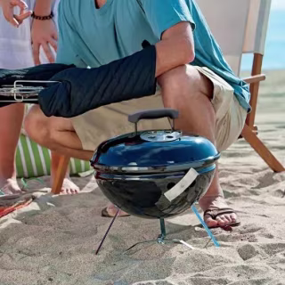Weber Weather-Resistant Portable Grill with Porcelain-Enamel Lid (14 Inch)