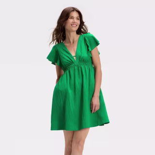 A New Day Flutter Short Sleeve Mini A-Line Dress
