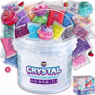Fun Kidz Huge Glassy Clear Slime Bucket