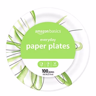 Amazon Basics Everyday Paper Plates, 100 Count