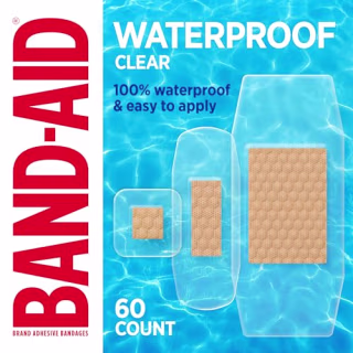 Band-Aid Clear Waterproof Adhesive Bandages (60 Count)