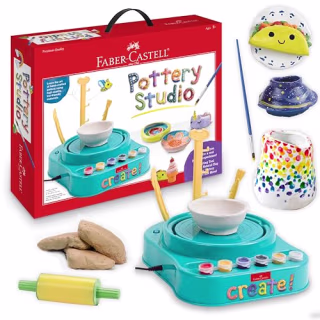 Faber-Castell Pottery Studio - Kids Pottery Wheel Kit 