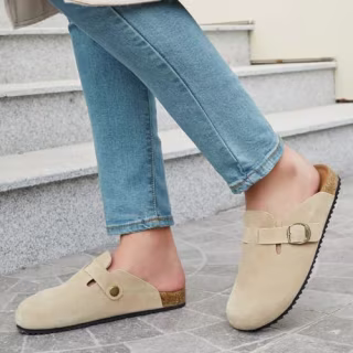 Intini Unisex Suede Leather Mules
