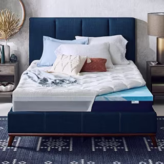 Sleep Innovations Cooling Comfort Gel Memory Foam Dual Layer Mattress Topper