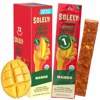 Solely Organic Mango Fruit Jerky (12 Strips)