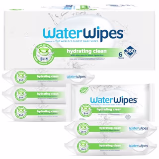 WaterWipes Hydrating Clean Baby Wipes (Pack of 6)