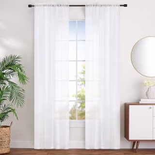 Mystic Home White Sheer Curtains