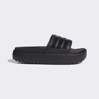 adidas Women's Adilette Platform Slide Sandal, Black/Black/Black, 7
