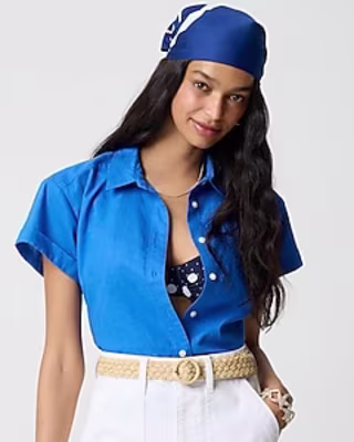 J.Crew Factory Linen-Blend Button-Up Shirt