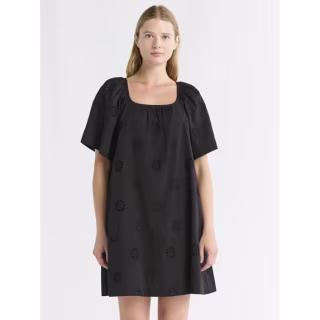 Free Assembly Square Neck Eyelet Mini Dress