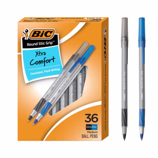 BIC Round Stic Grip Xtra Comfort Ballpoint Pens