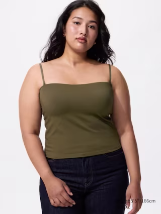 Uniqlo AIRism Cotton Cropped Tube Bra Top
